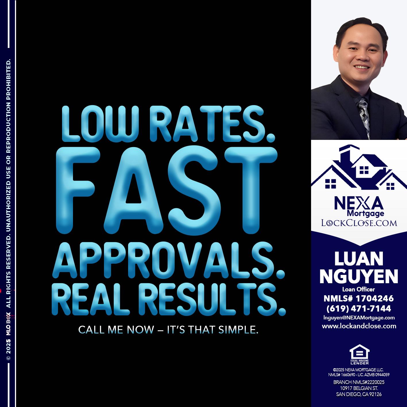 LOW RATES - Luan Nguyen -Loan Officer