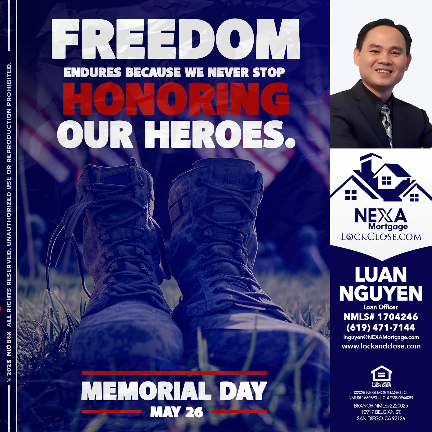 Memorial Day - Luan Nguyen -Loan Officer