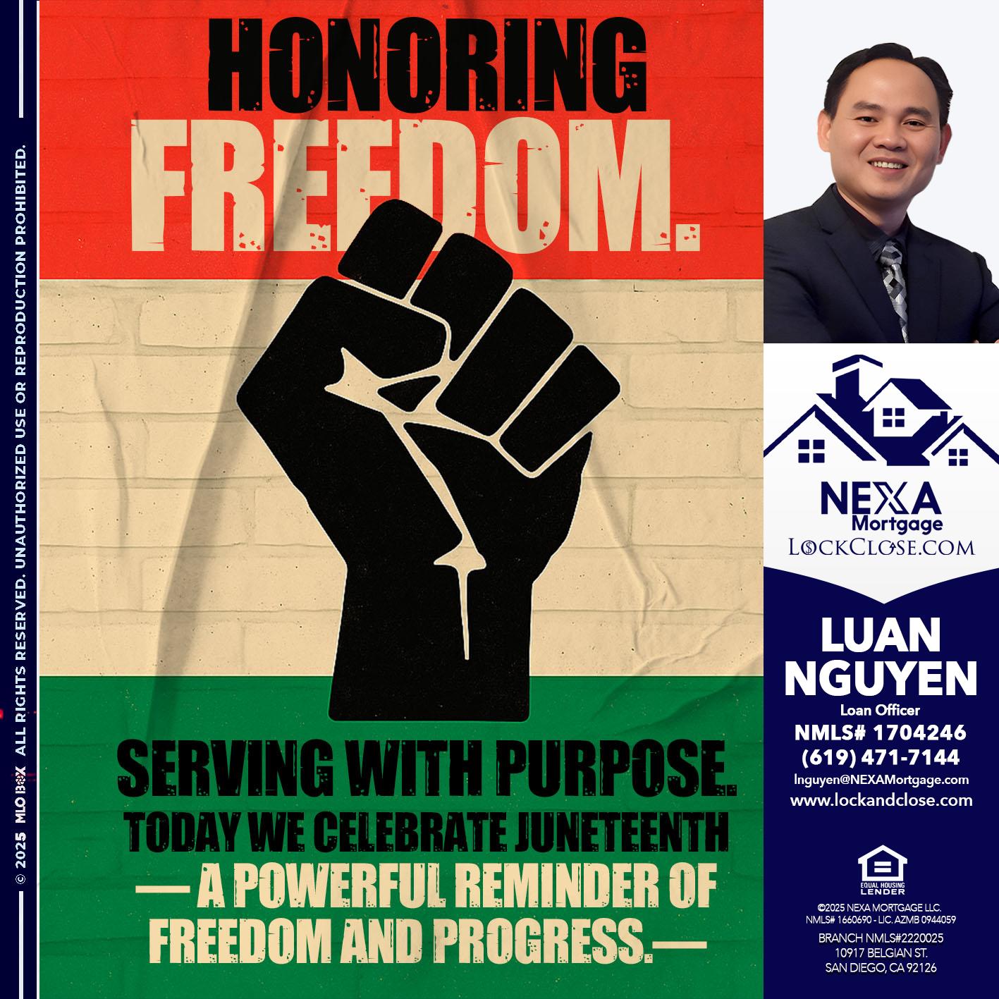 HONORING FREEDOM - Luan Nguyen -Loan Officer