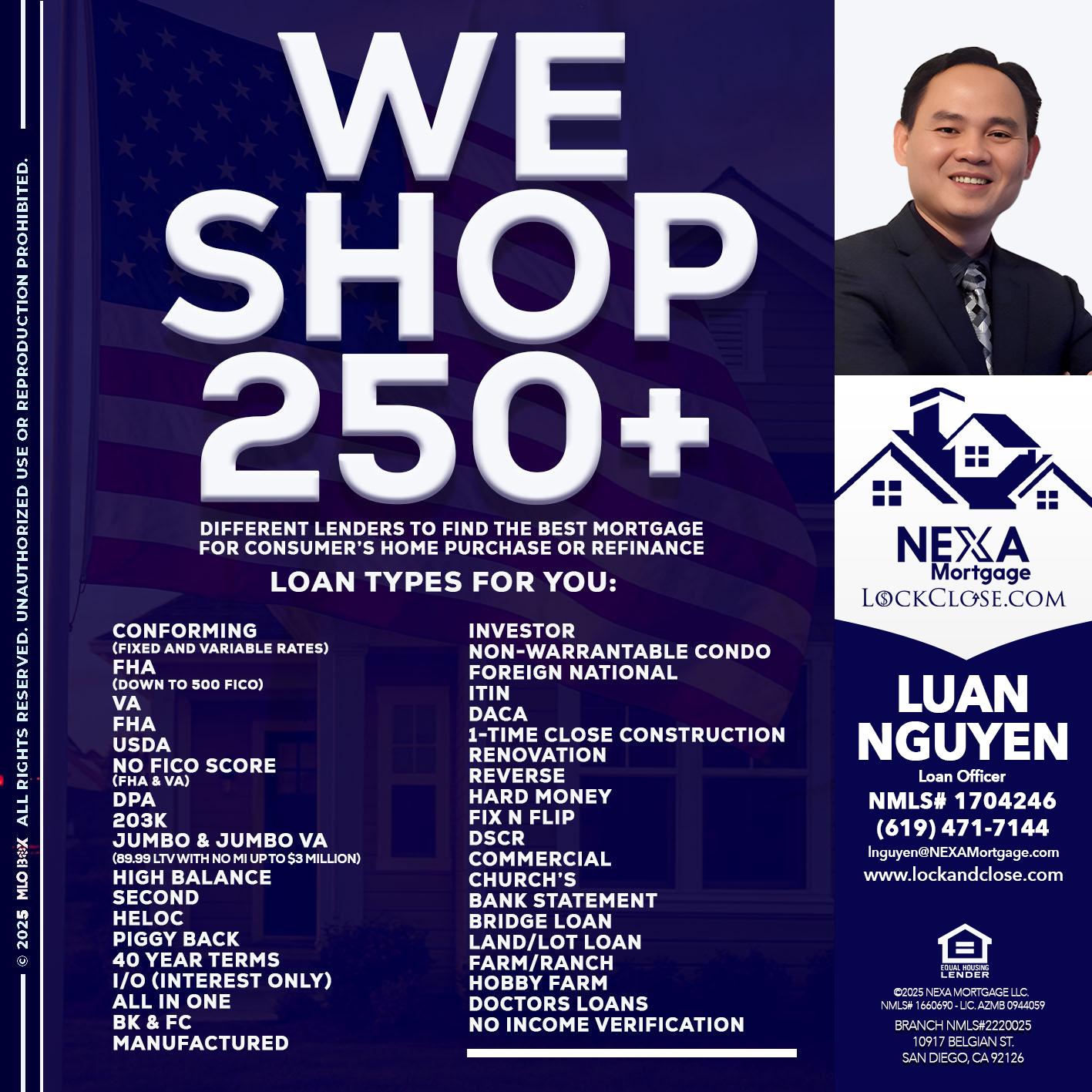 WE SHOP 250+ - Luan Nguyen -Loan Officer