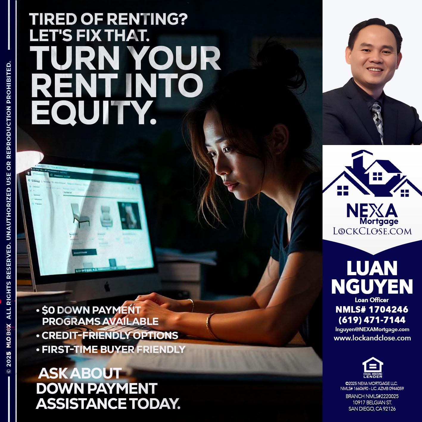 tired of renting? - Luan Nguyen -Loan Officer