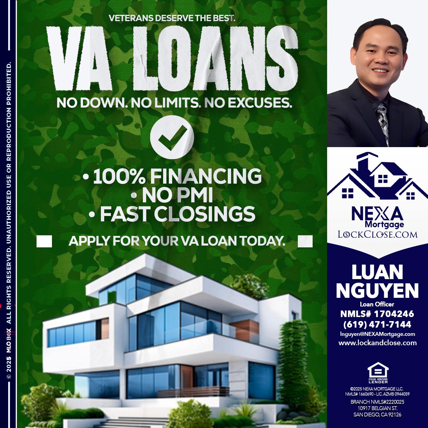 VA LOANS - Luan Nguyen -Loan Officer