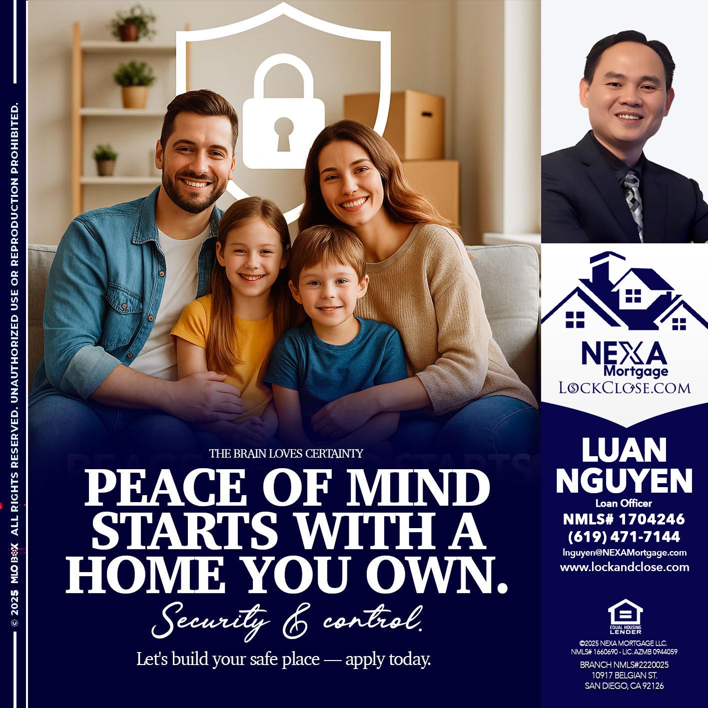 peace of mind - Luan Nguyen -Loan Officer