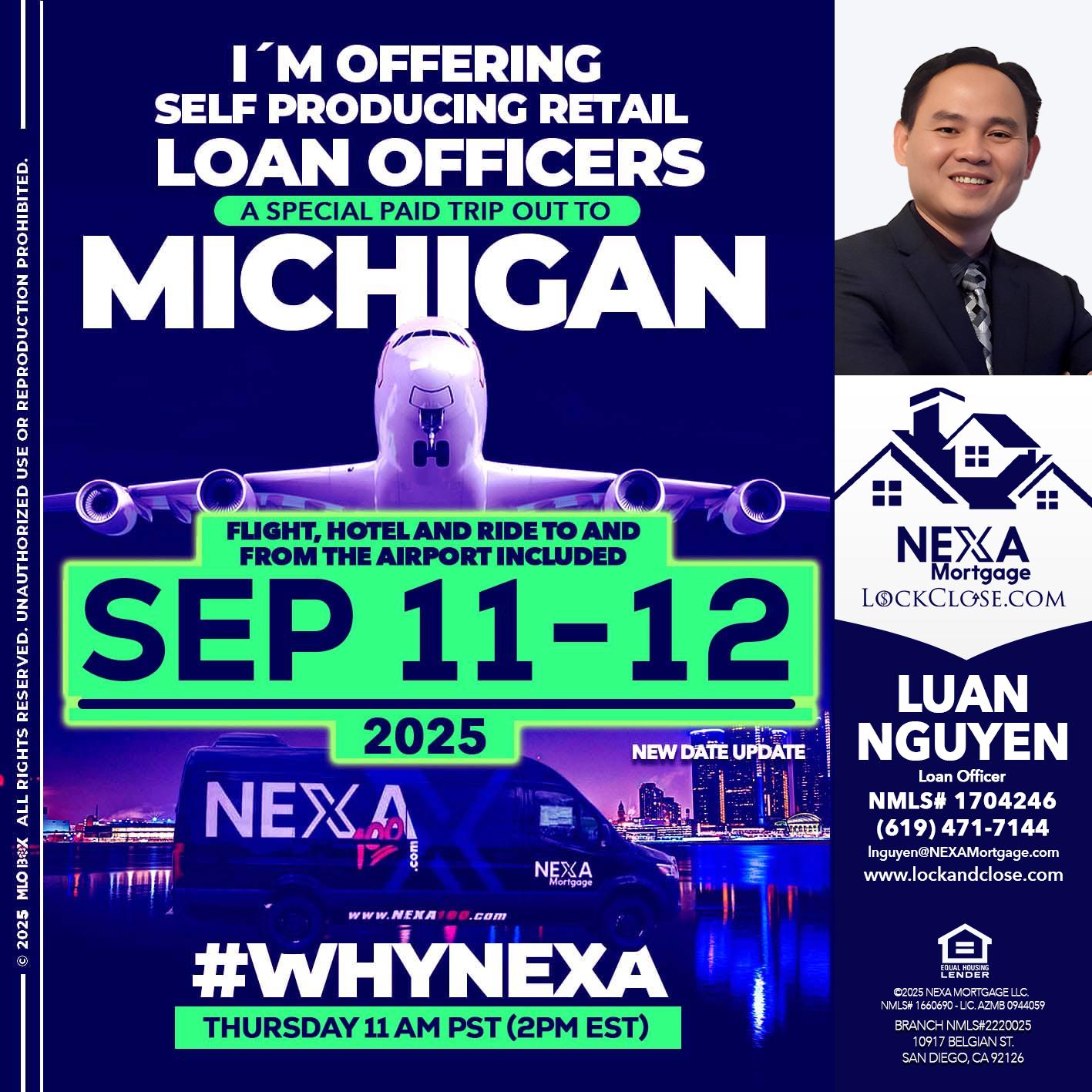 michigan sep 11-12 - Luan Nguyen -Loan Officer