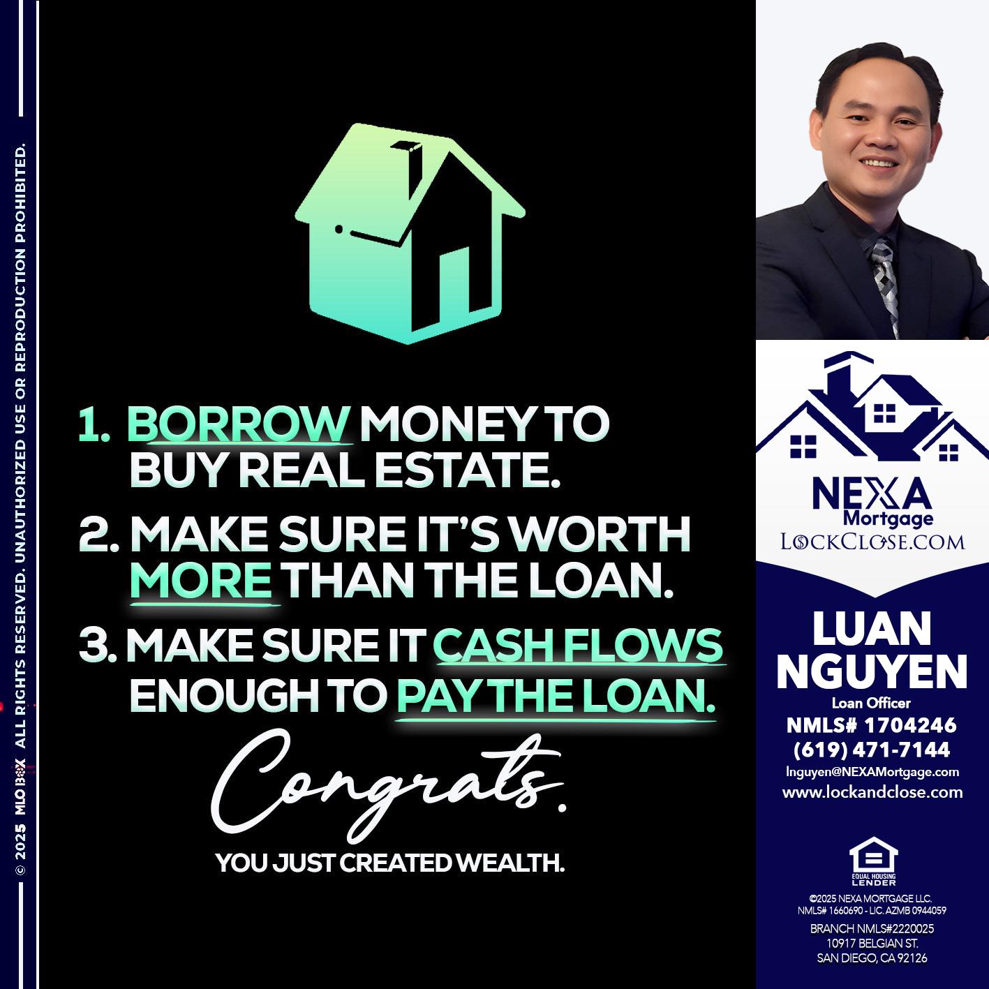 BORROW MONEY - Luan Nguyen -Loan Officer