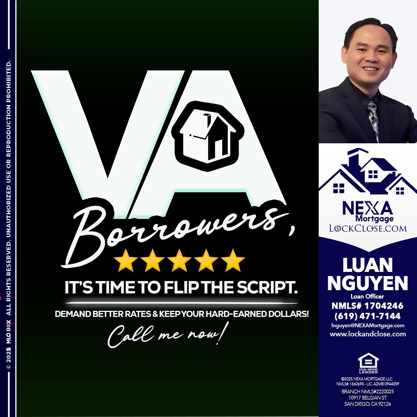 VA BORROWERS - Luan Nguyen -Loan Officer