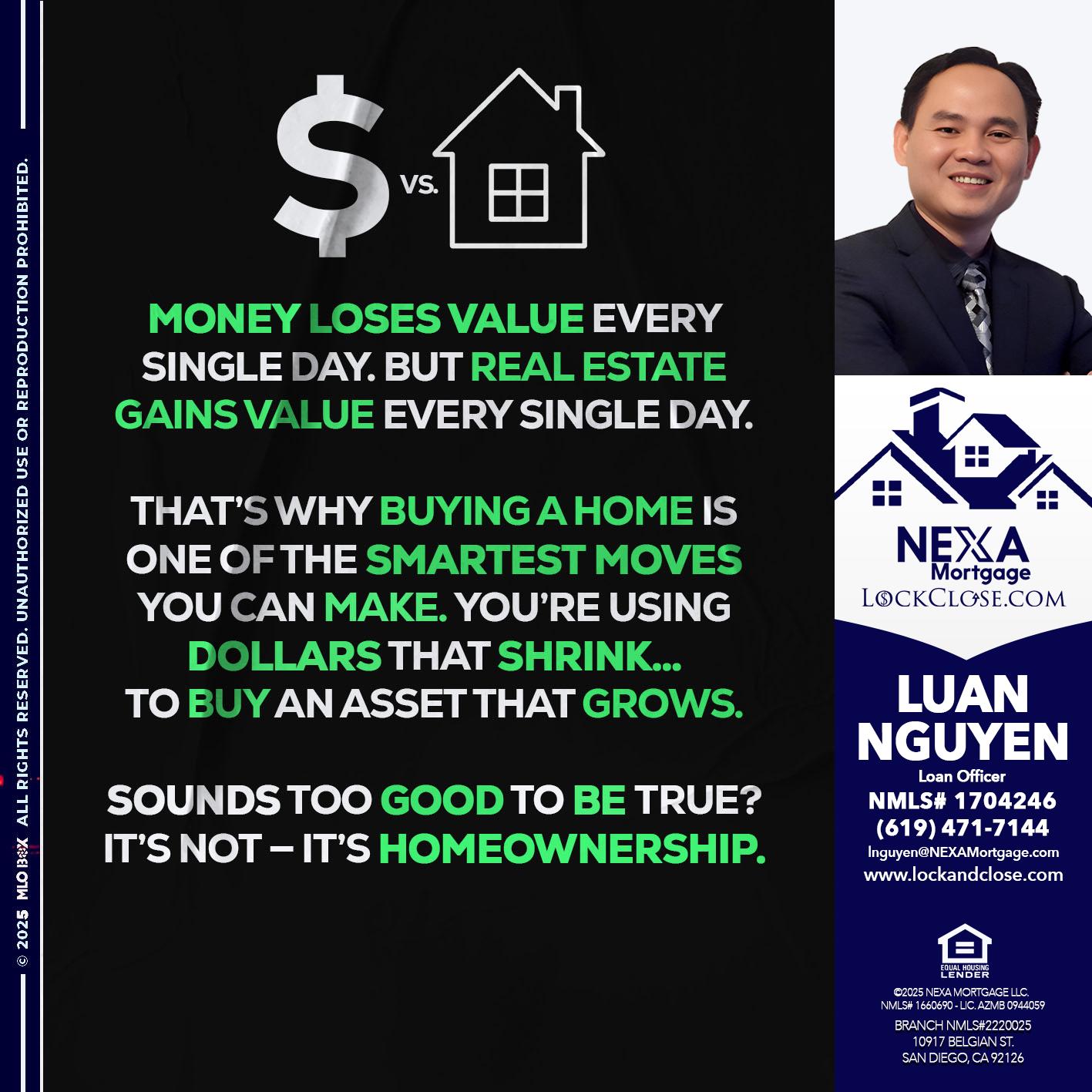 MONEY LOSES VALUE - Luan Nguyen -Loan Officer