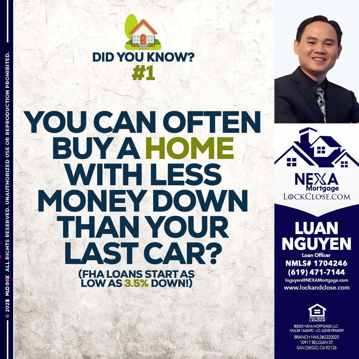 DID YOU KNOW #1 - Luan Nguyen -Loan Officer