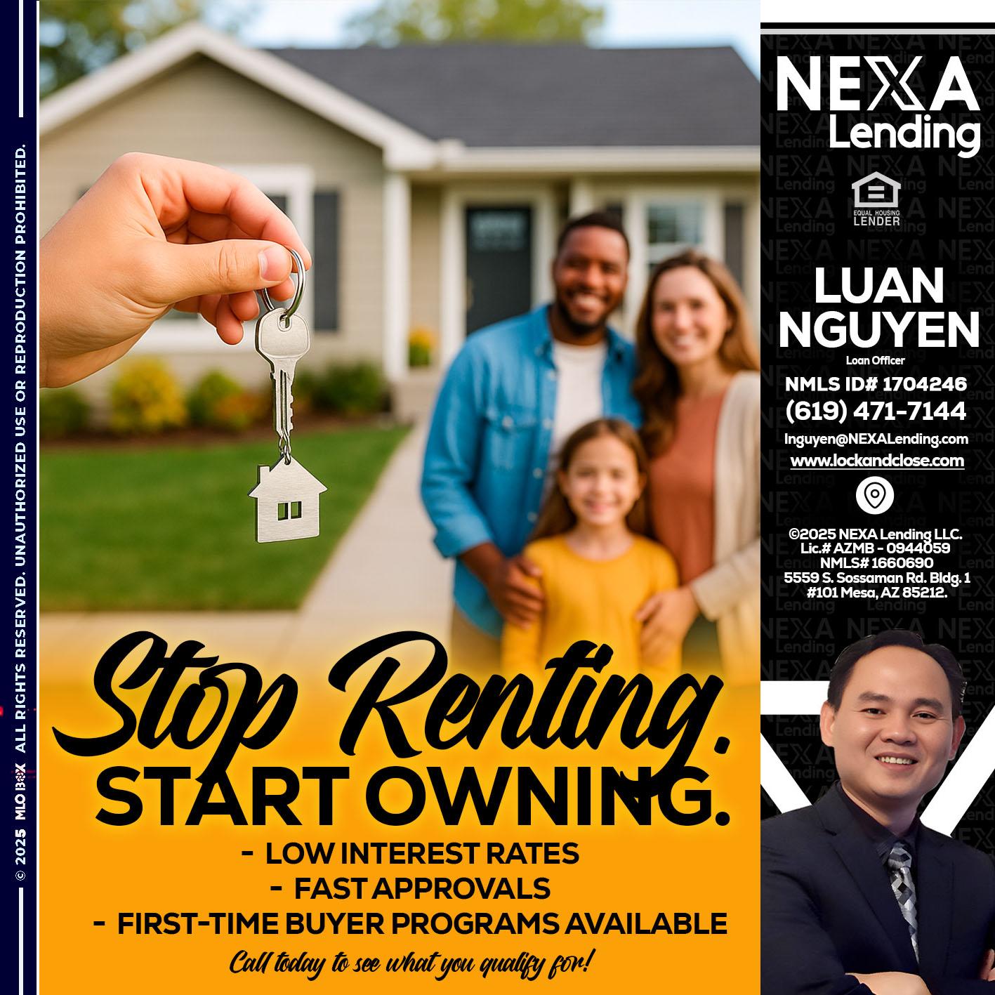 STOP RENTING - Luan Nguyen -Loan Officer