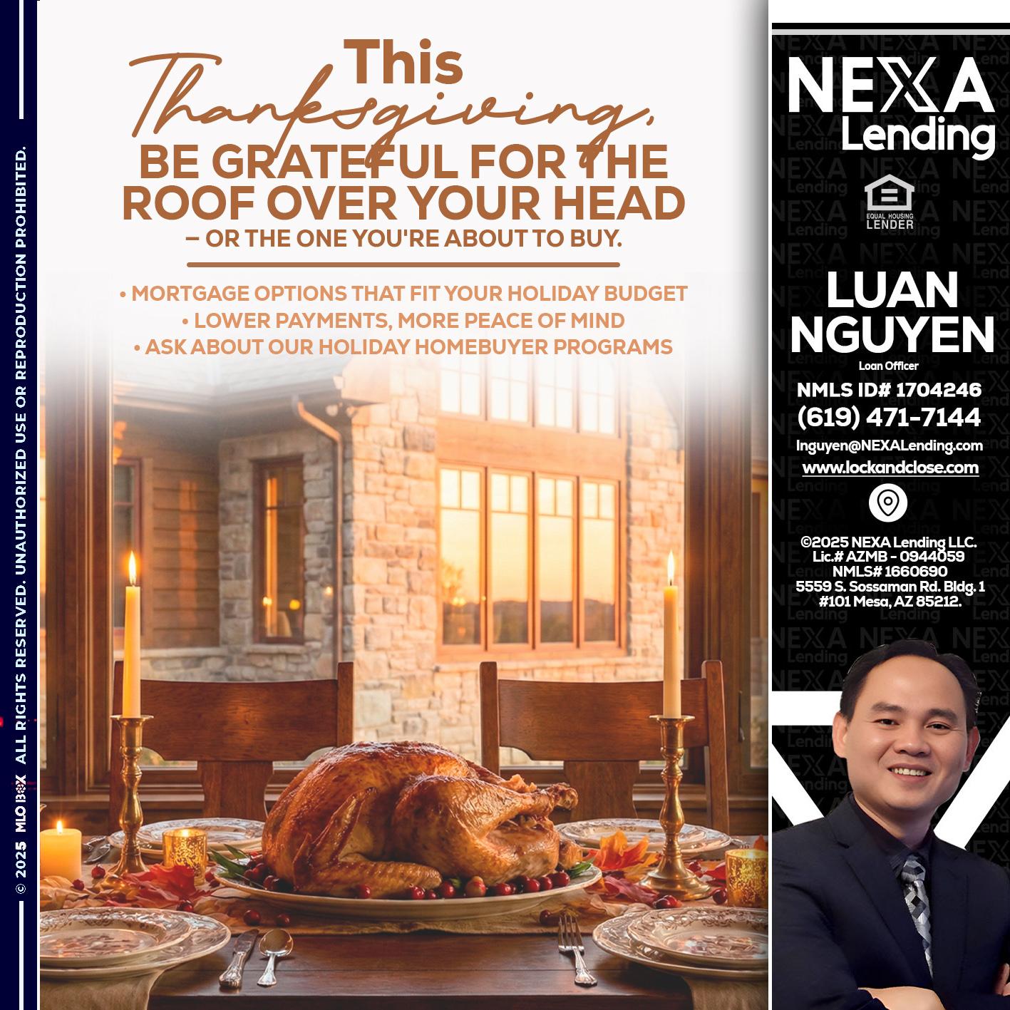 THIS THANKSGIVING - Luan Nguyen -Loan Officer