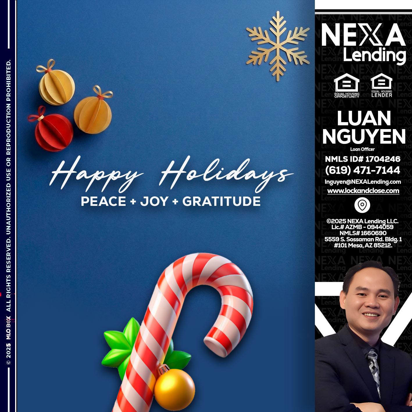 HAPPY HOLIDAYS - Luan Nguyen -Loan Officer