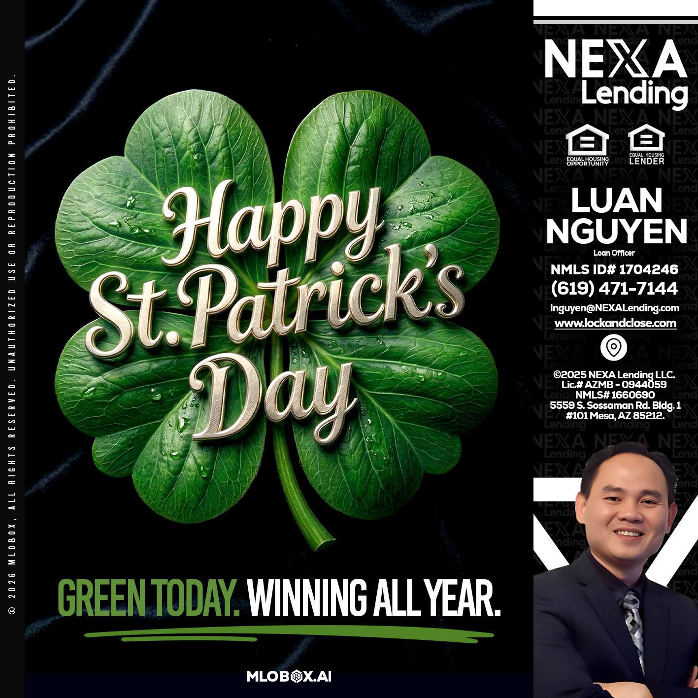 happy st. Patricks day - Luan Nguyen -Loan Officer