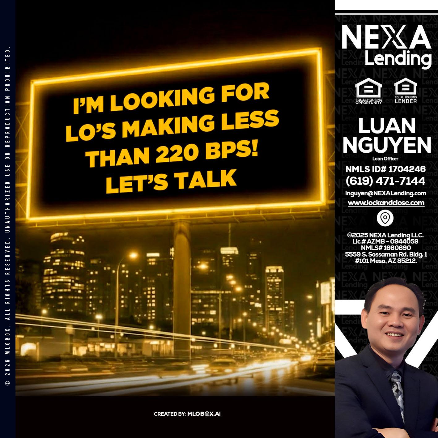 Looking for MLOs - Luan Nguyen -Loan Officer