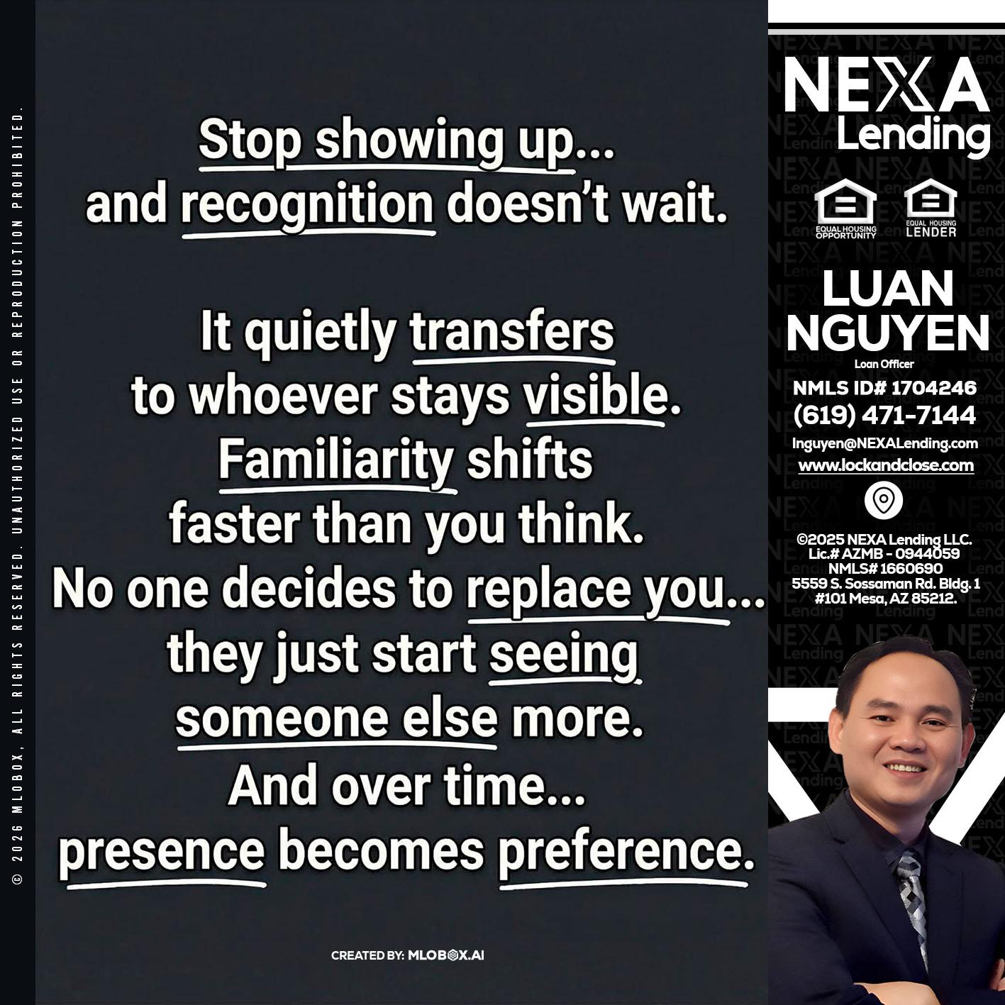 STOP SHOWING - Luan Nguyen -Loan Officer