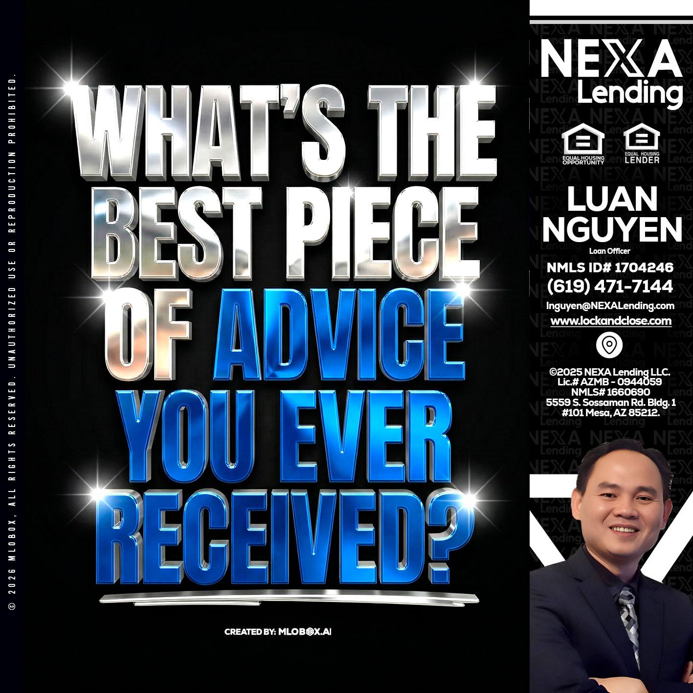WHATS THE BEST - Luan Nguyen -Loan Officer