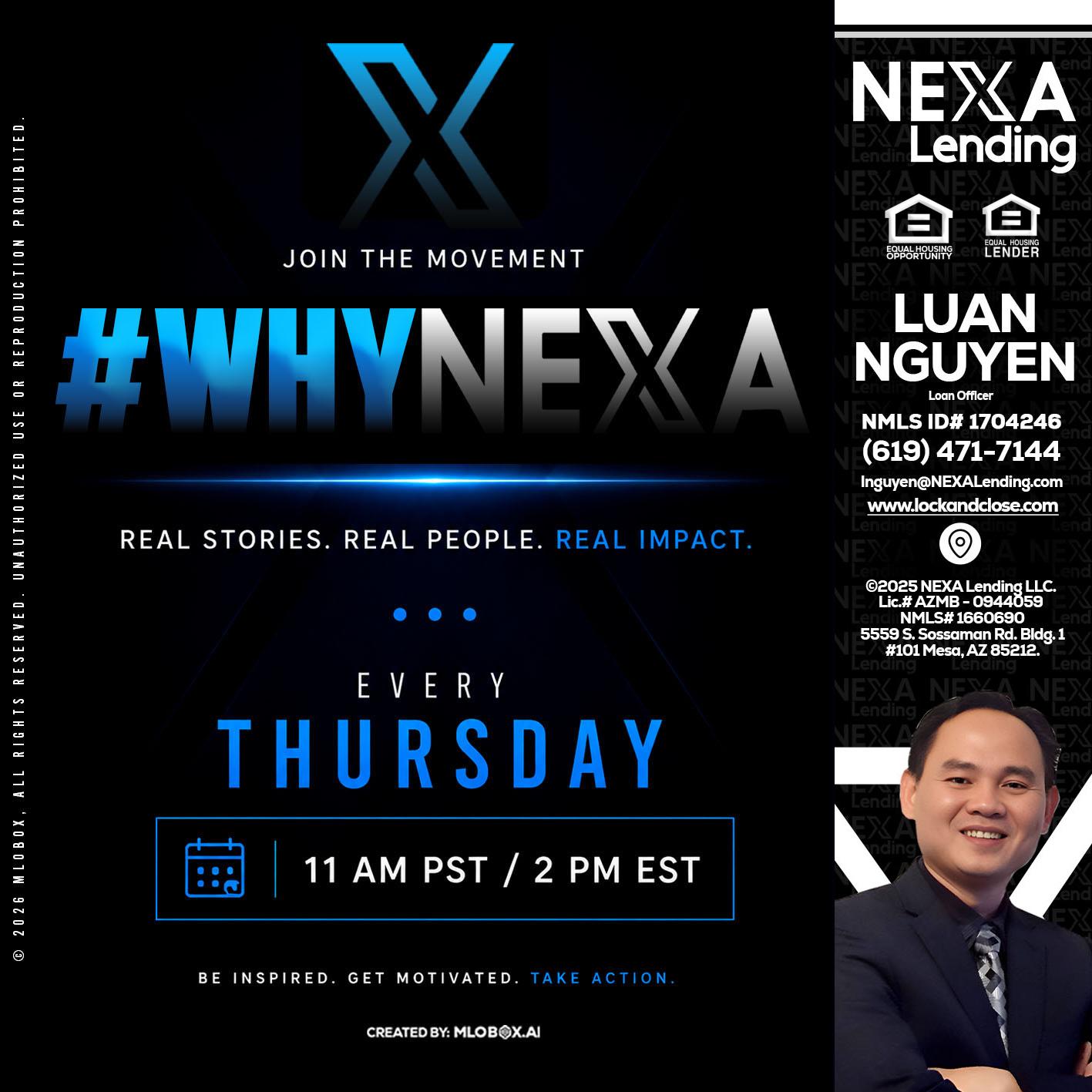 why NEXA - Luan Nguyen -Loan Officer