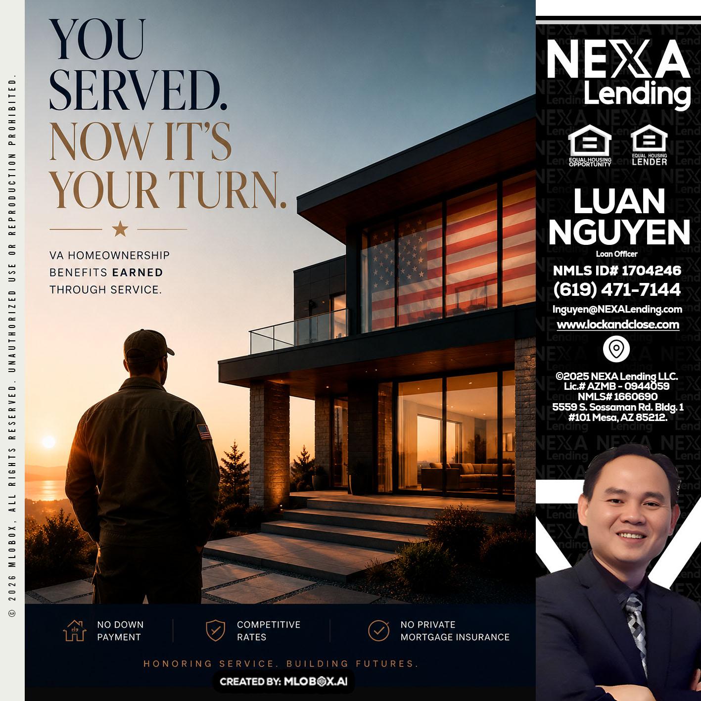 YOU SERVED - Luan Nguyen -Loan Officer