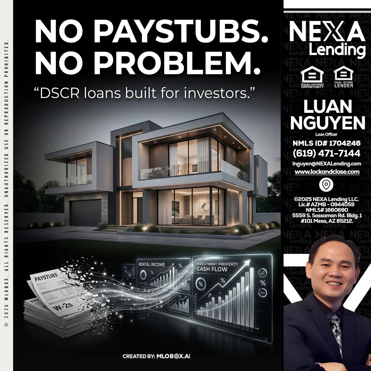 no paystub - Luan Nguyen -Loan Officer