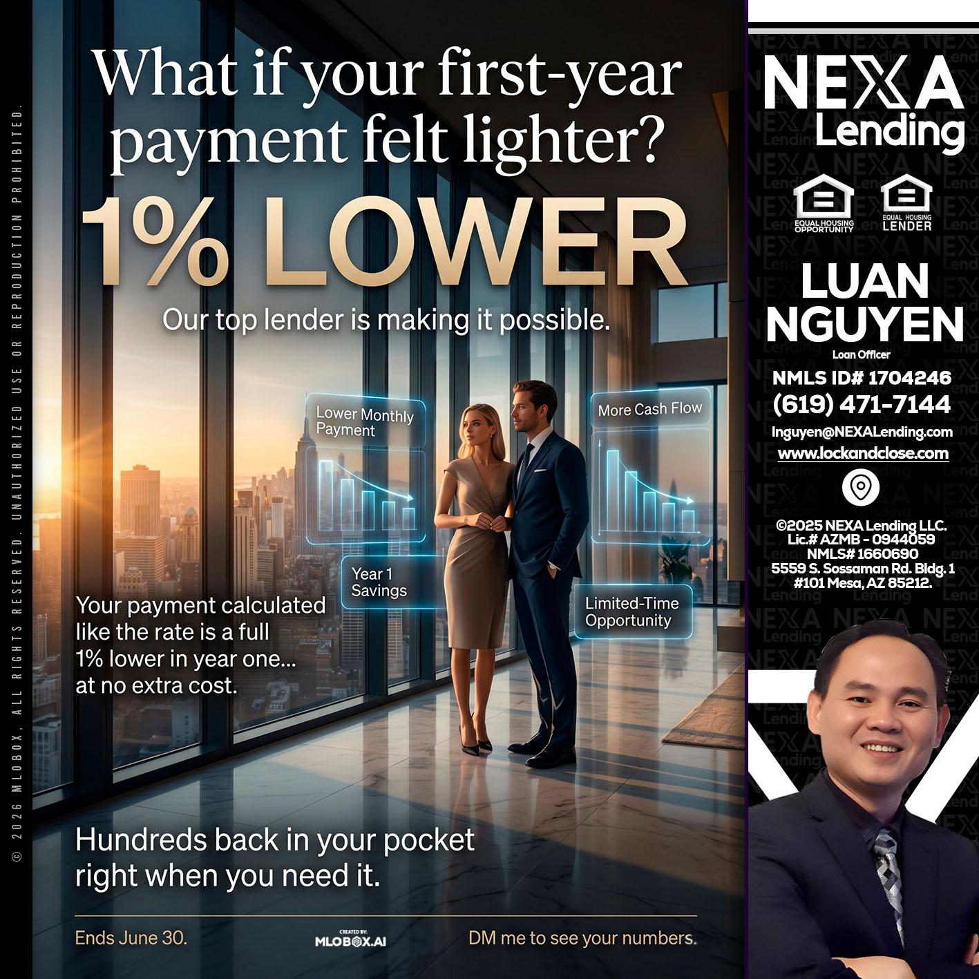 1% LOWER - Luan Nguyen -Loan Officer
