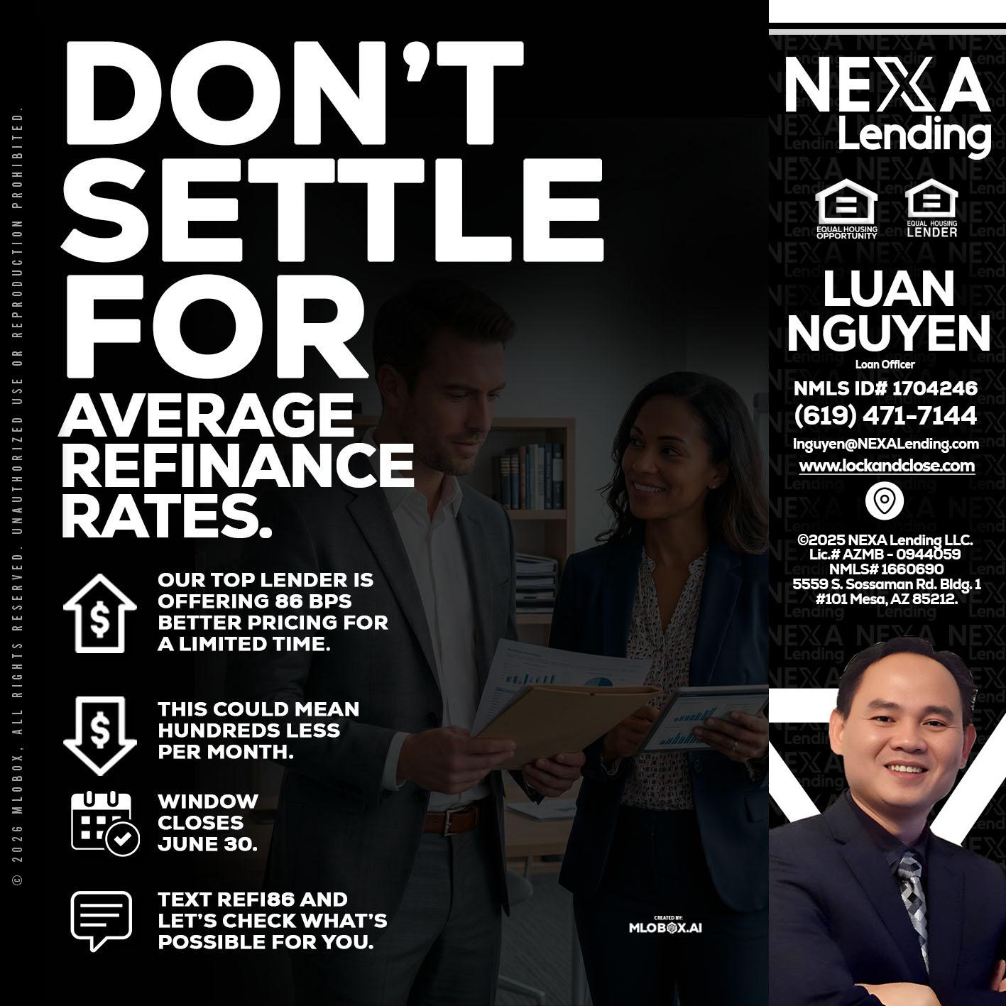 dont settle - Luan Nguyen -Loan Officer