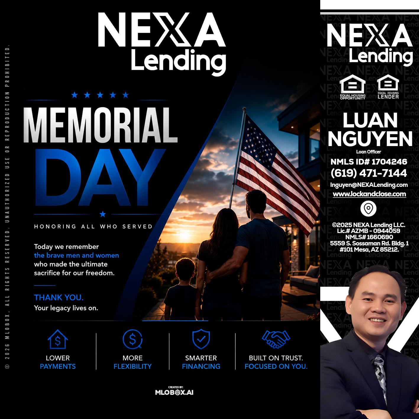 MEMORIAL DAY - Luan Nguyen -Loan Officer