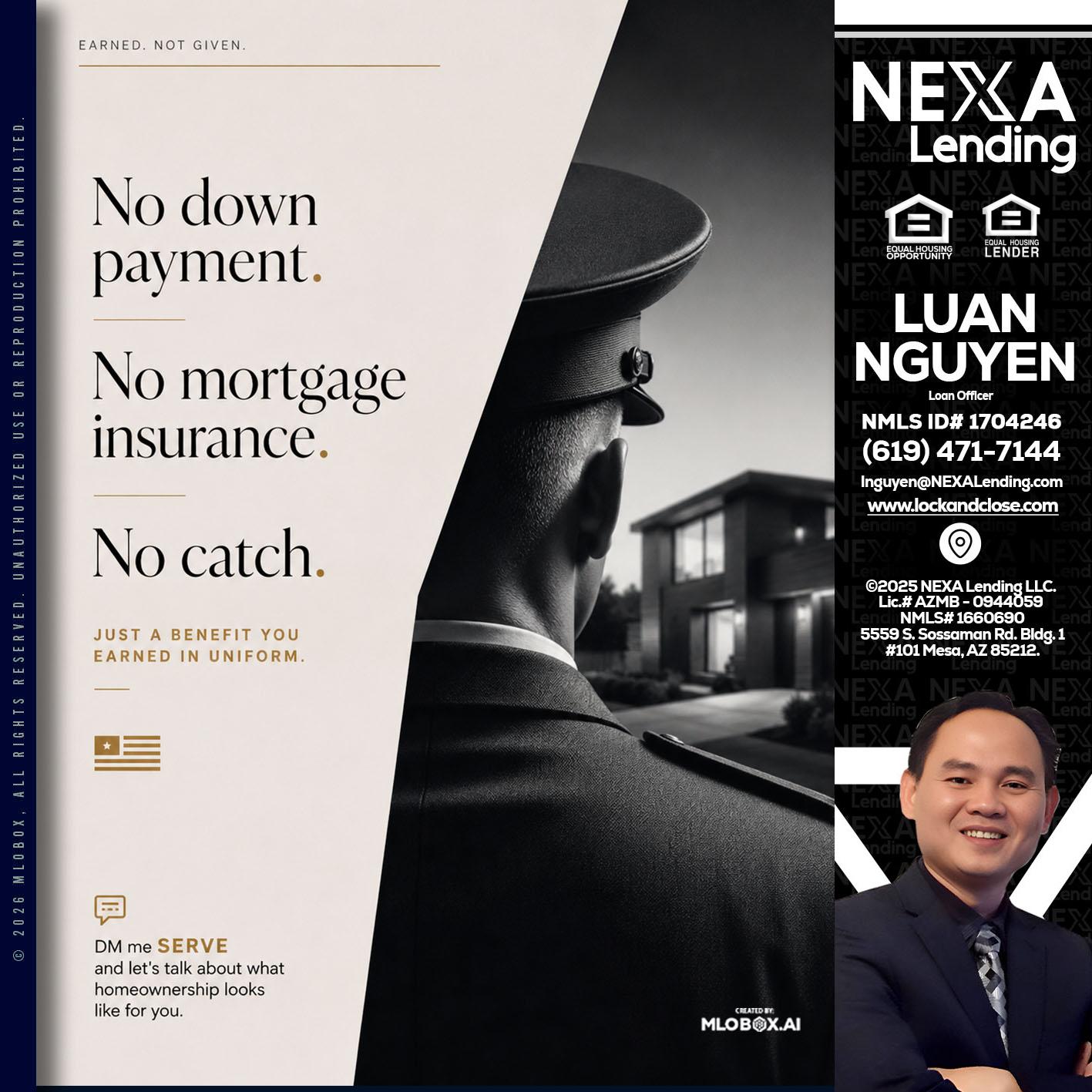 NO DOWN PAYMENT - Luan Nguyen -Loan Officer