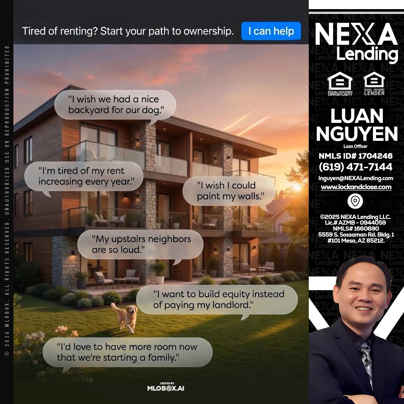 TIRED OF RENTING - Luan Nguyen -Loan Officer