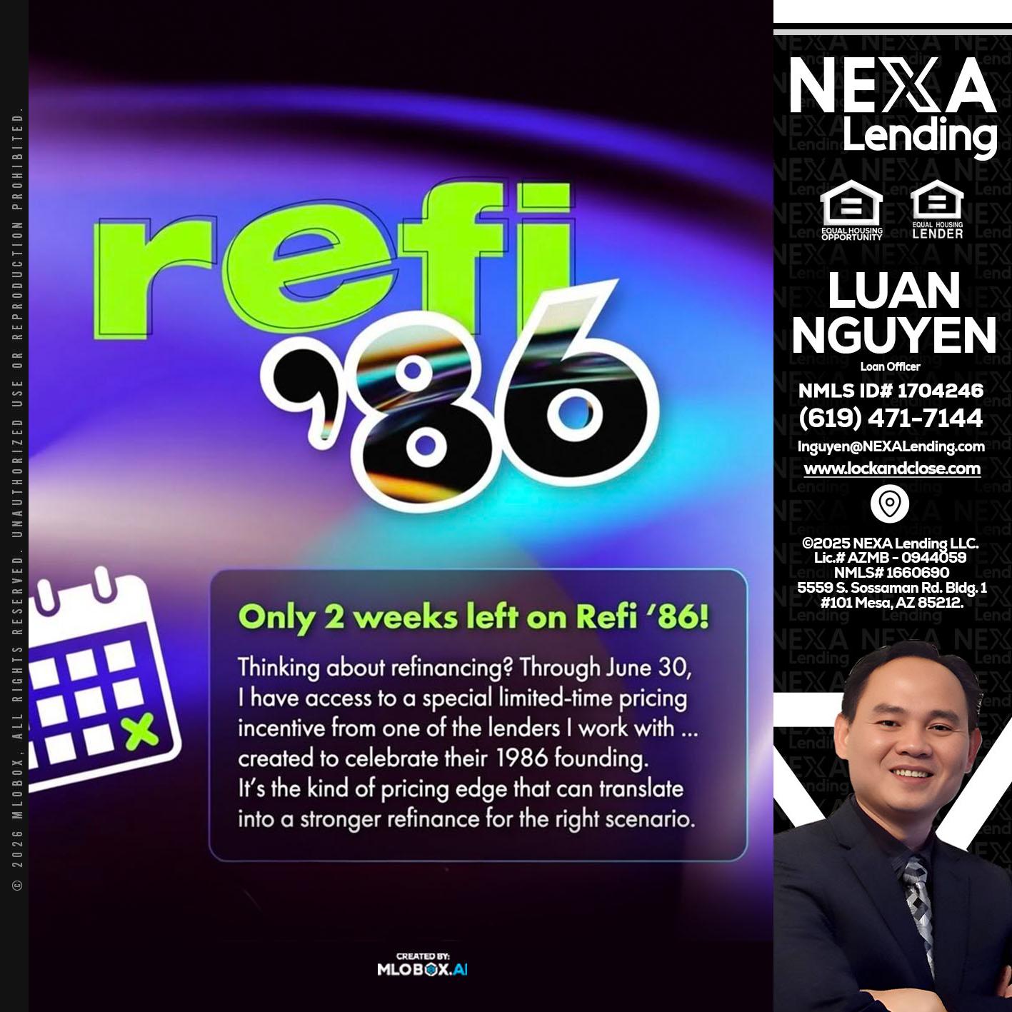 REFI 86 - Luan Nguyen -Loan Officer