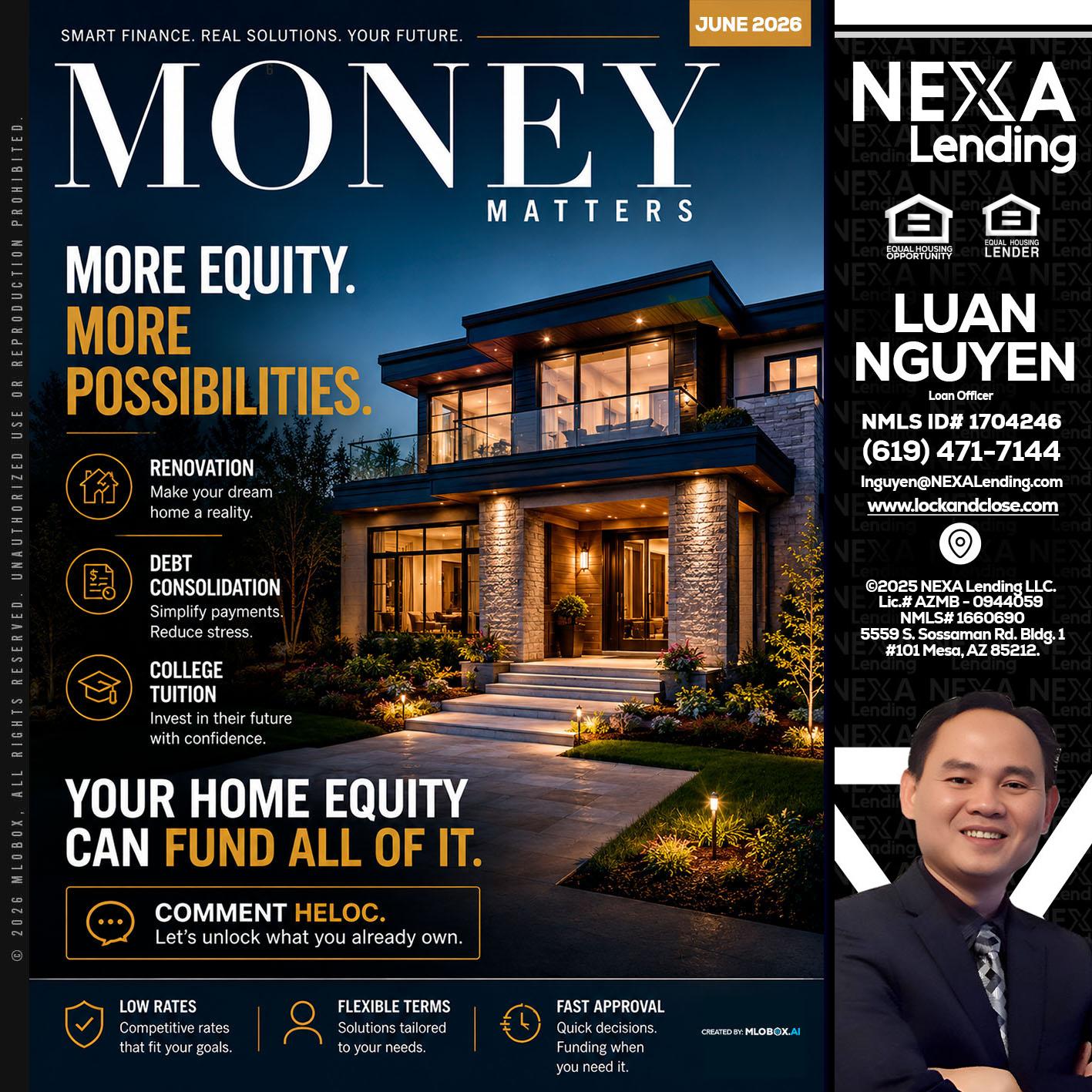 MONEY MATTERS - Luan Nguyen -Loan Officer