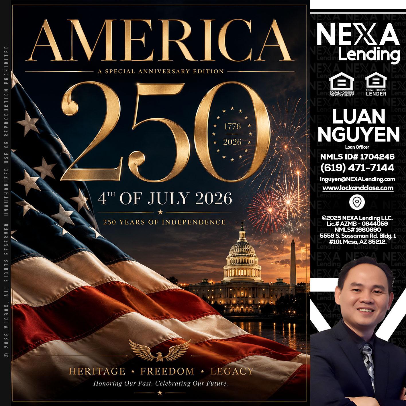 AMERICA 250 TH - Luan Nguyen -Loan Officer