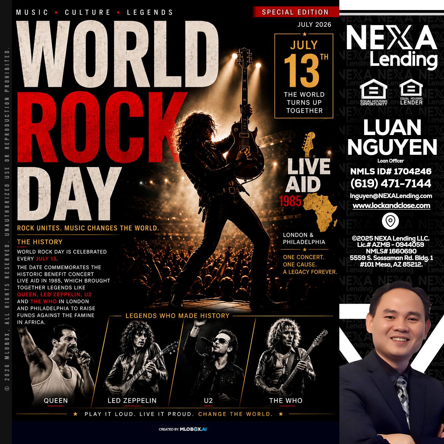 WORLD ROCK MUSIC DAY - Luan Nguyen -Loan Officer