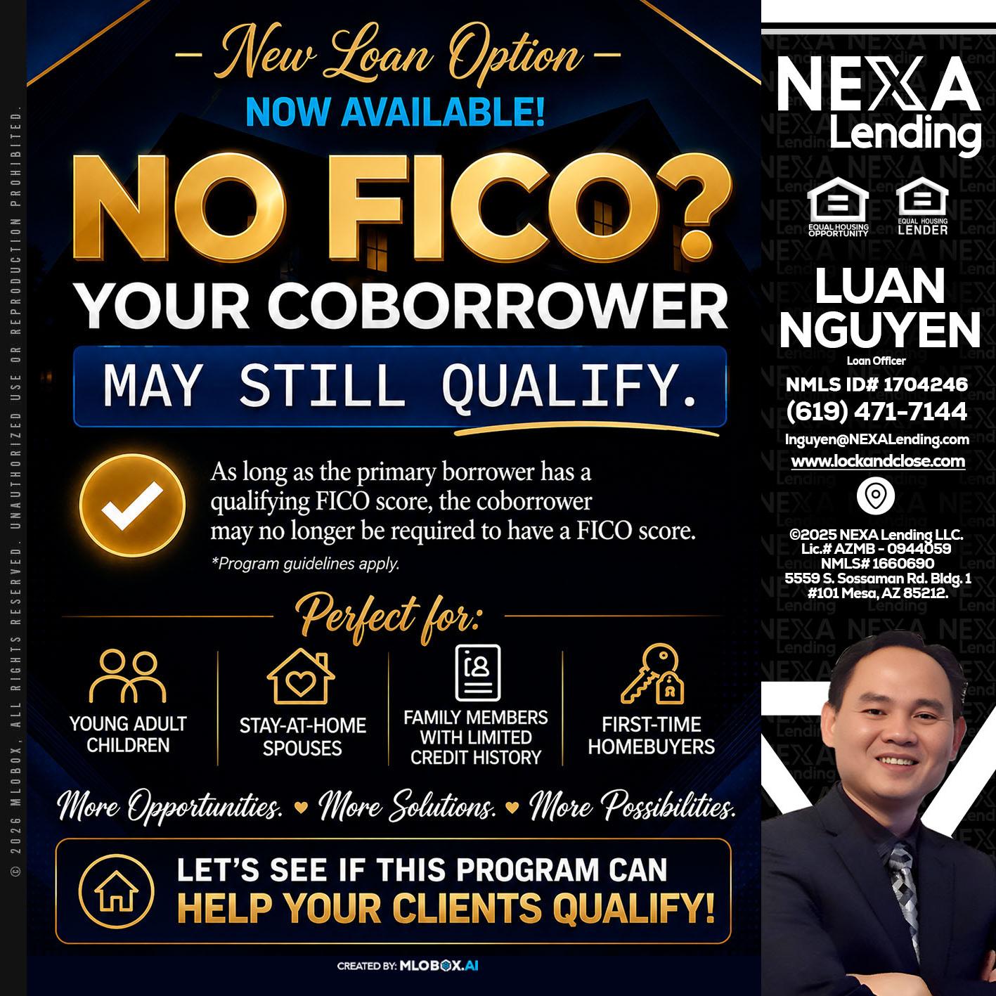 NO FICO - Luan Nguyen -Loan Officer