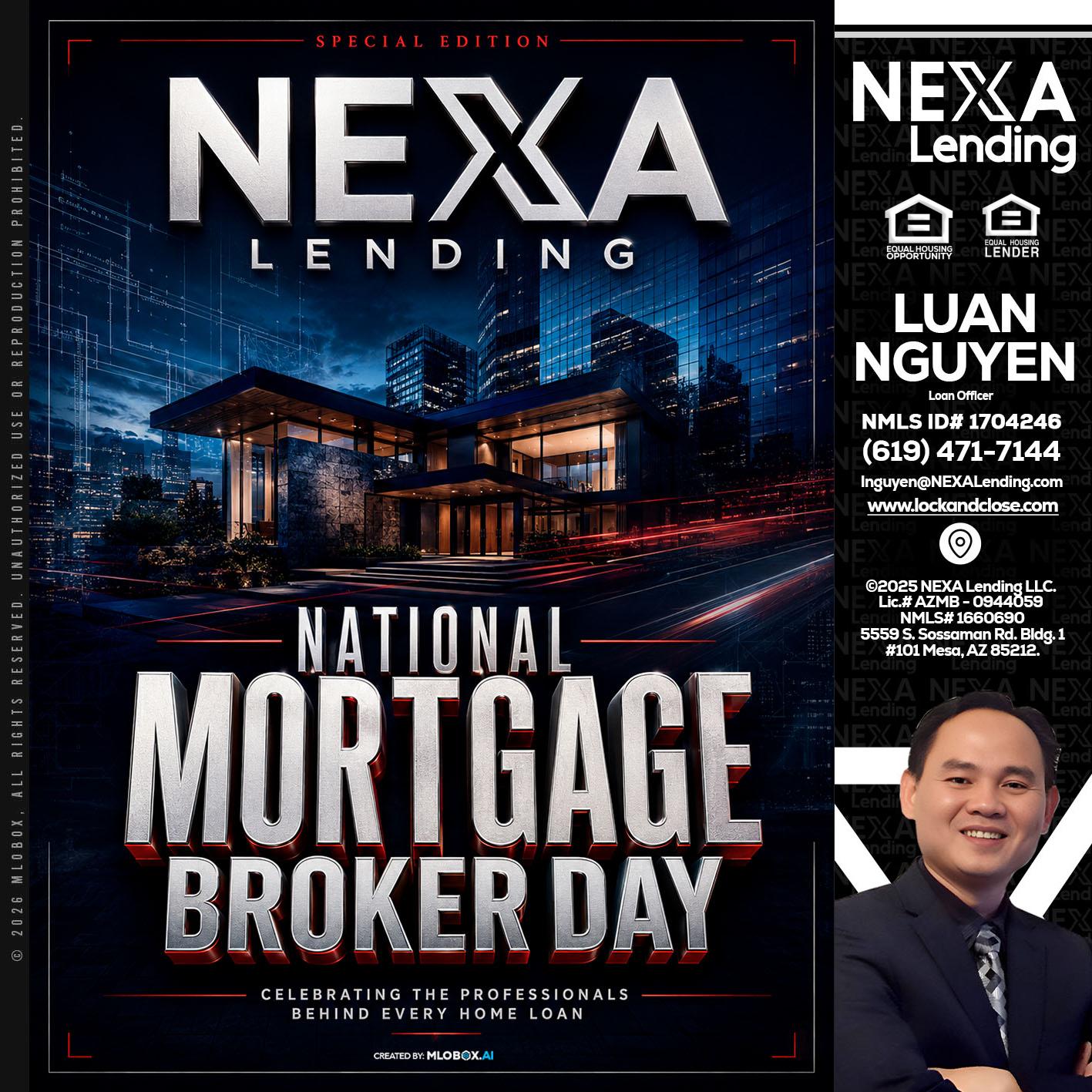 NATIONAL MORTGAGE BROKER DAY - Luan Nguyen -Loan Officer