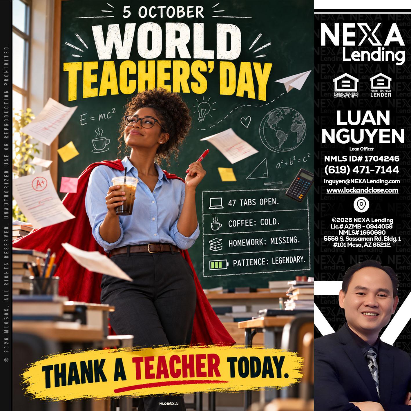 world teacher day - Luan Nguyen -Loan Officer