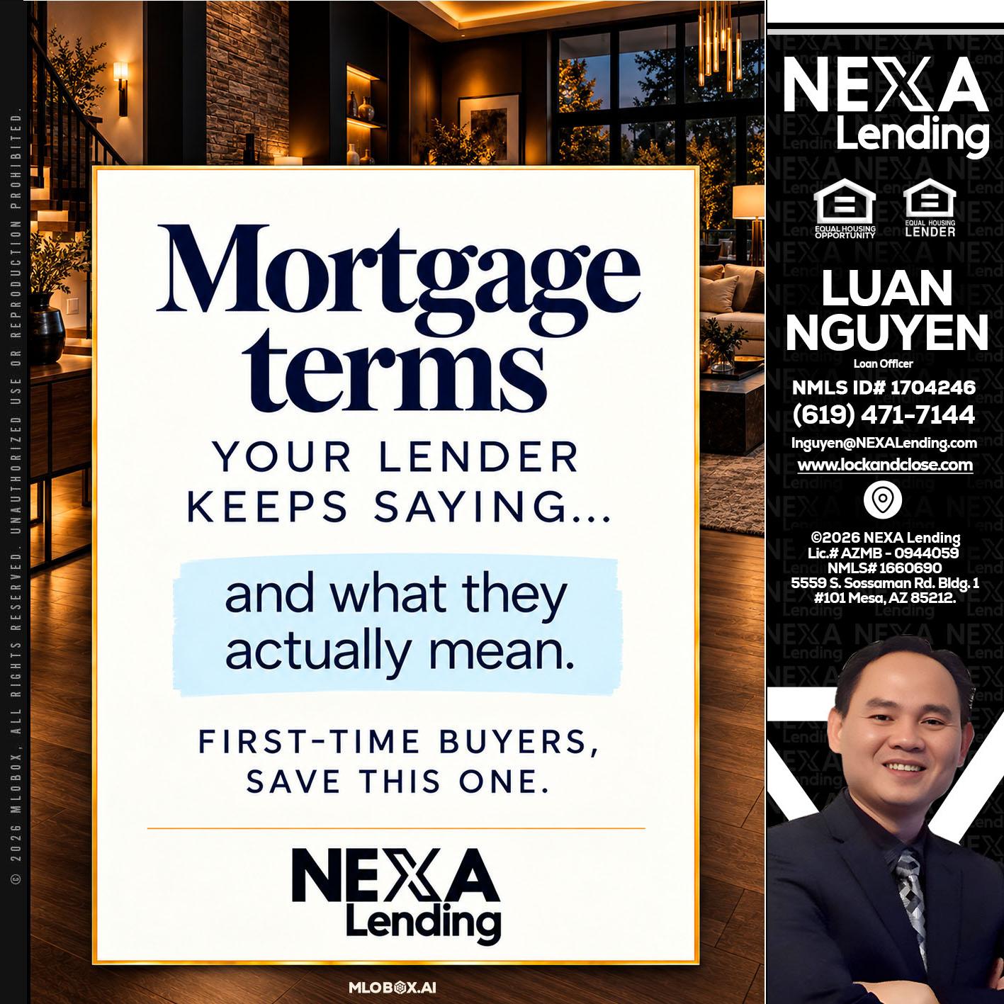 mortgage terms - Luan Nguyen -Loan Officer