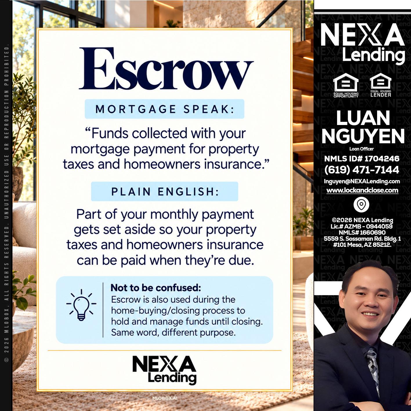 ESCROW - Luan Nguyen -Loan Officer